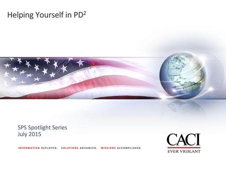 Helping Yourself in PD2 SPS Spotlight Series July 2015.