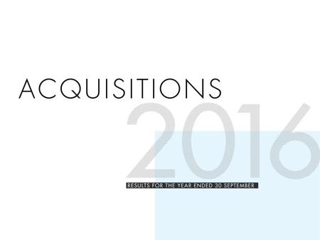 ACQUISITION CRITERIA Established platforms with robust organic growth