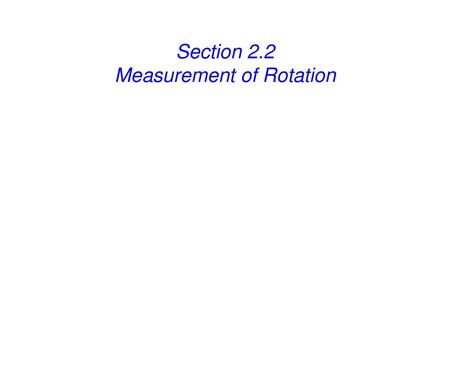 Measurement of Rotation