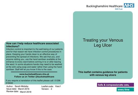 Treating your Venous Leg Ulcer