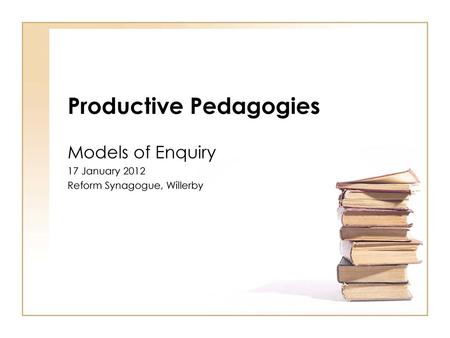 Productive Pedagogies