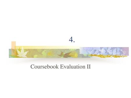 Coursebook Evaluation II