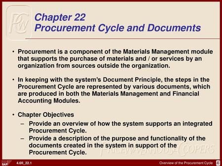 Chapter 22 Procurement Cycle and Documents