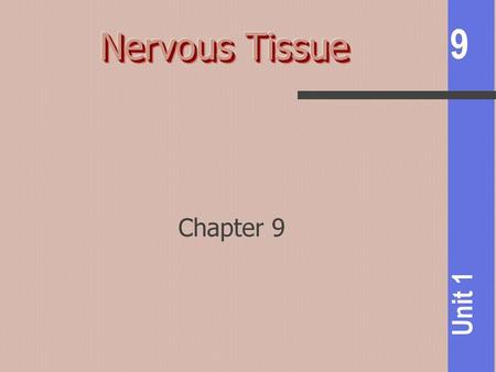 Nervous Tissue Chapter 9.