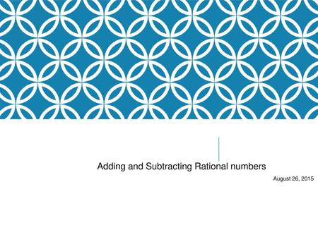 Adding and Subtracting Rational numbers