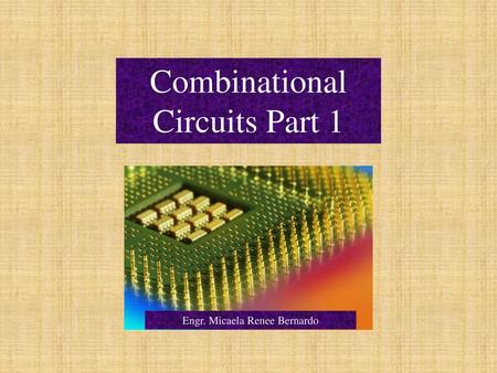 Combinational Circuits Part 1