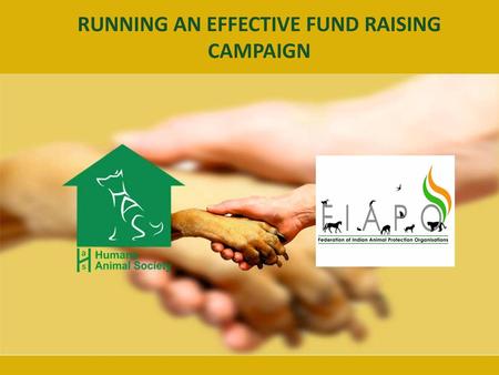 RUNNING AN EFFECTIVE FUND RAISING CAMPAIGN