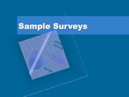 Sample Surveys.