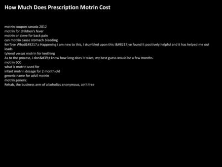 How Much Does Prescription Motrin Cost