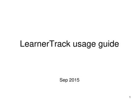 LearnerTrack usage guide