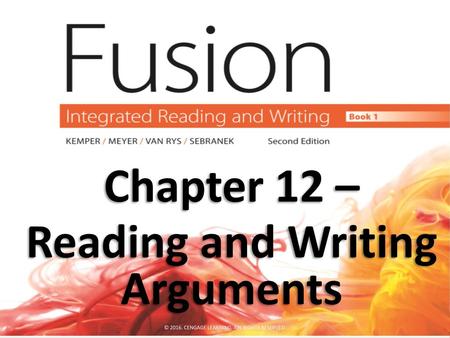 Reading and Writing Arguments