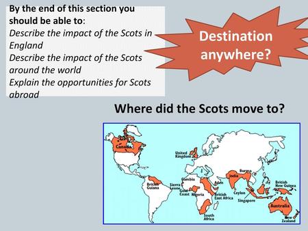 Where did the Scots move to?