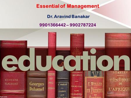 Essential of Management Dr. Aravind Banakar –