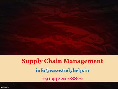 Supply Chain Management