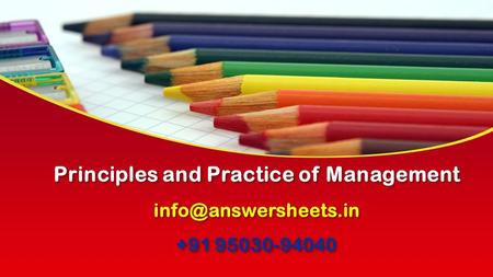 This presentation uses a free template provided by FPPT.com  Principles and Practice of Management