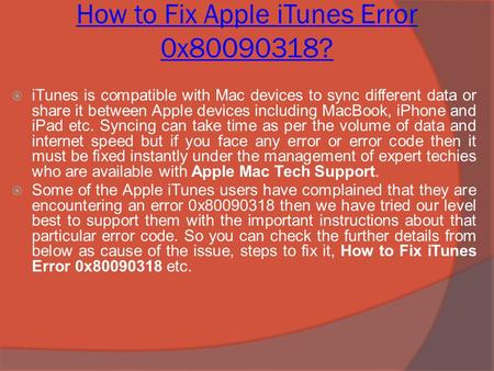 How to Fix Apple iTunes Error 0x ? 