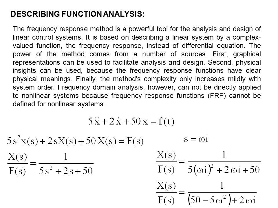 Describing Function Analysis Ppt Video Online Download
