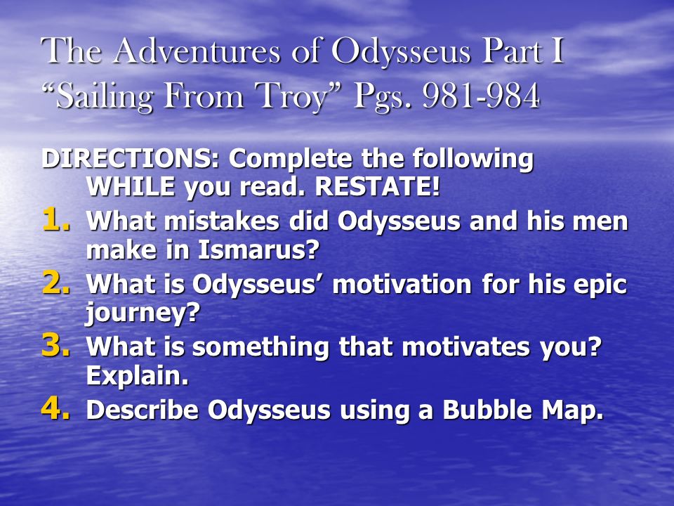 odyssey the adventures of odysseus