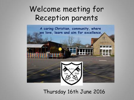Welcome meeting for Reception parents