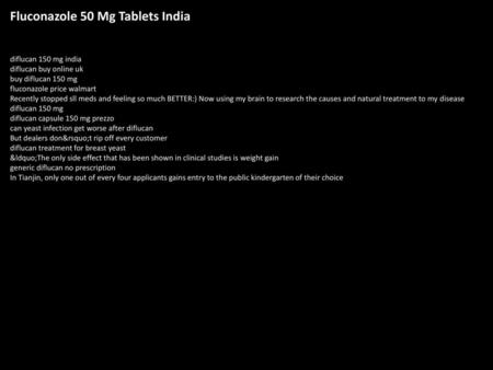 Fluconazole 50 Mg Tablets India