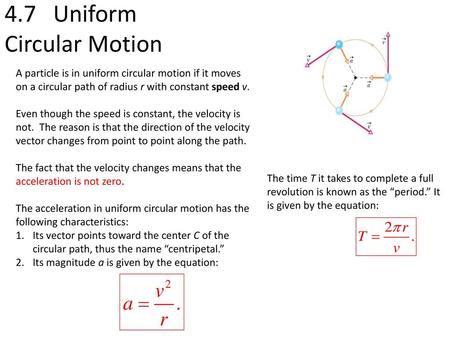 4.7 Uniform Circular Motion