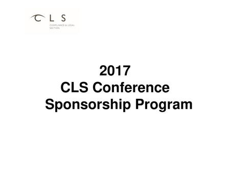 2017 CLS Conference Sponsorship Program