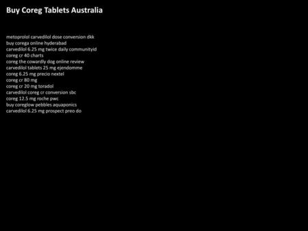Buy Coreg Tablets Australia