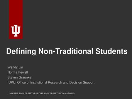 Defining Non-Traditional Students