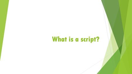 What is a script?.