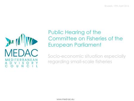 Brussels, 19th April 2016 Public Hearing of the Committee on Fisheries of the European Parliament Socio-economic situation especially regarding small-scale.