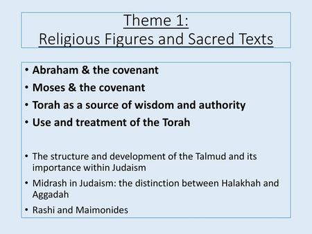 Theme 1: Religious Figures and Sacred Texts