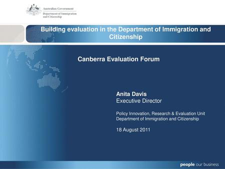 Building evaluation in the Department of Immigration and Citizenship