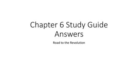 Chapter 6 Study Guide Answers