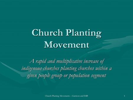 Church Planting Movement