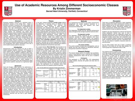 Use of Academic Resources Among Different Socioeconomic Classes