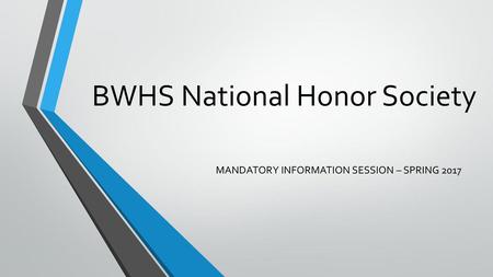 BWHS National Honor Society