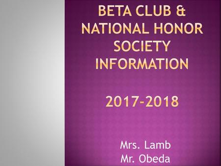Beta Club & National Honor Society Information
