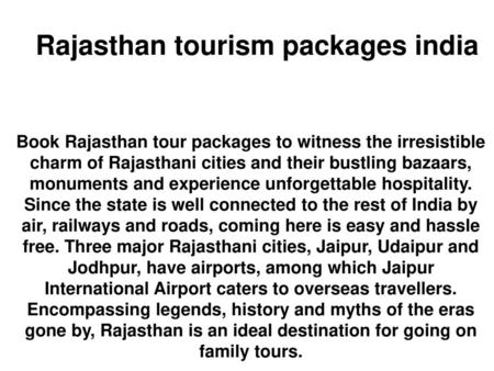 Rajasthan tourism packages india