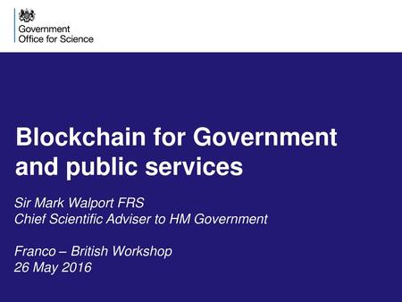 Blockchain for Government and public services