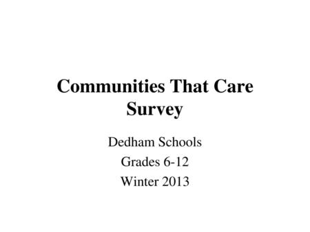 Communities That Care Survey