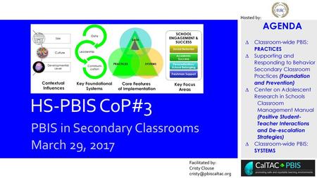 PBIS in Secondary Classrooms March 29, 2017