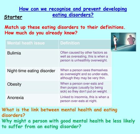 How can we recognise and prevent developing eating disorders?