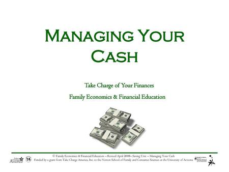 Take Charge of Your Finances Family Economics & Financial Education