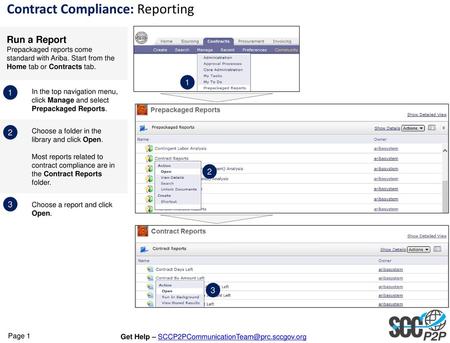 Contract Compliance: Reporting