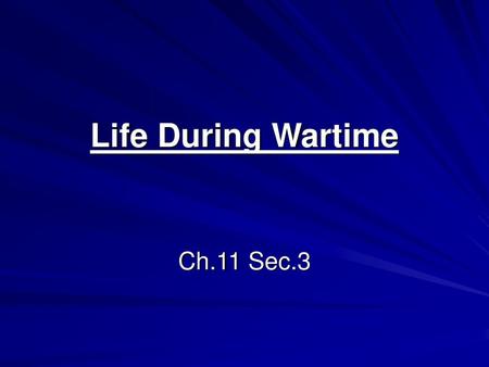 Life During Wartime Ch.11 Sec.3.