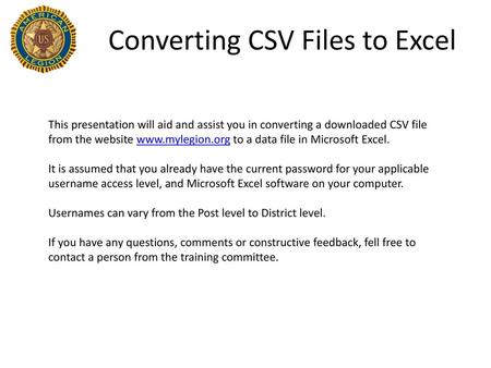 Converting CSV Files to Excel