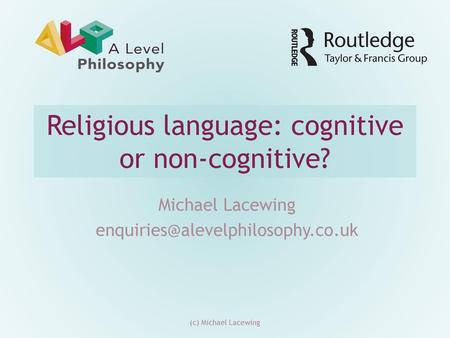 Religious language: cognitive or non-cognitive?