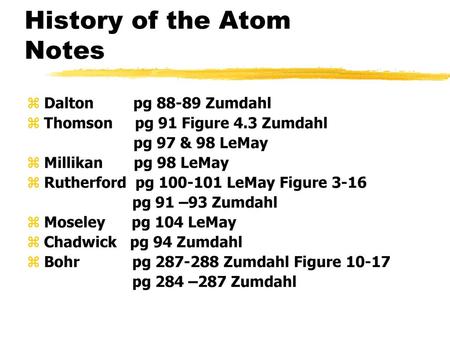 History of the Atom Notes