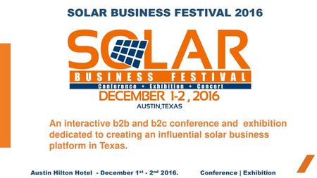 SOLAR BUSINESS FESTIVAL 2016