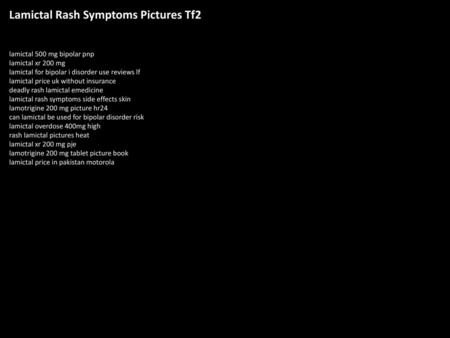 Lamictal Rash Symptoms Pictures Tf2